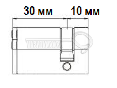 Схема Цилиндр ISEO 40 мм (30х10) арт.820930109 (никель)