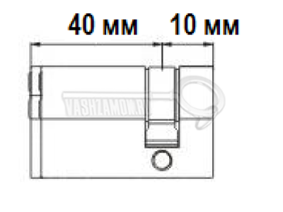 Схема Цилиндр ISEO 50 мм (40х10) арт.820940109 (никель)
