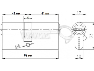 Схема Цилиндр (личинка для замка) MOTTURA C31D414101C5 (82мм/41х41) никель