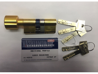 Цилиндр (личинка для замка) ABUS VELA 2000 MX MS (65 мм/30х35В) матовое золото