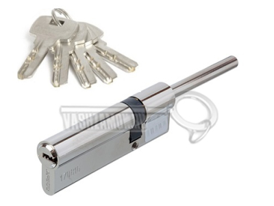 Цилиндр (личинка для замка) Apecs SM-95-C-NI (95мм/65х30 В) длинный шток никель